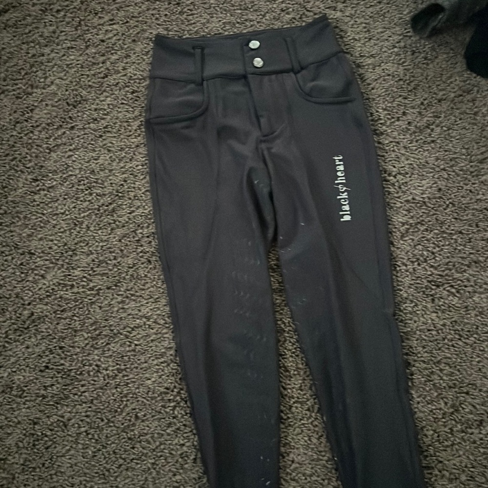 xxs/xs cara hybrids riding breeches black heart equestrian truffle